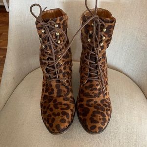 Women’s animal print Pierre Dumas lace up boots